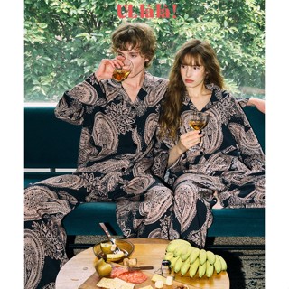 [MALL CHÍNH HÃNG] (z24280WPLLN) ULLALA PYJAMAS Bordeaux Bộ ngủ mặc nhà đôi Couple dài tay Nam Nữ