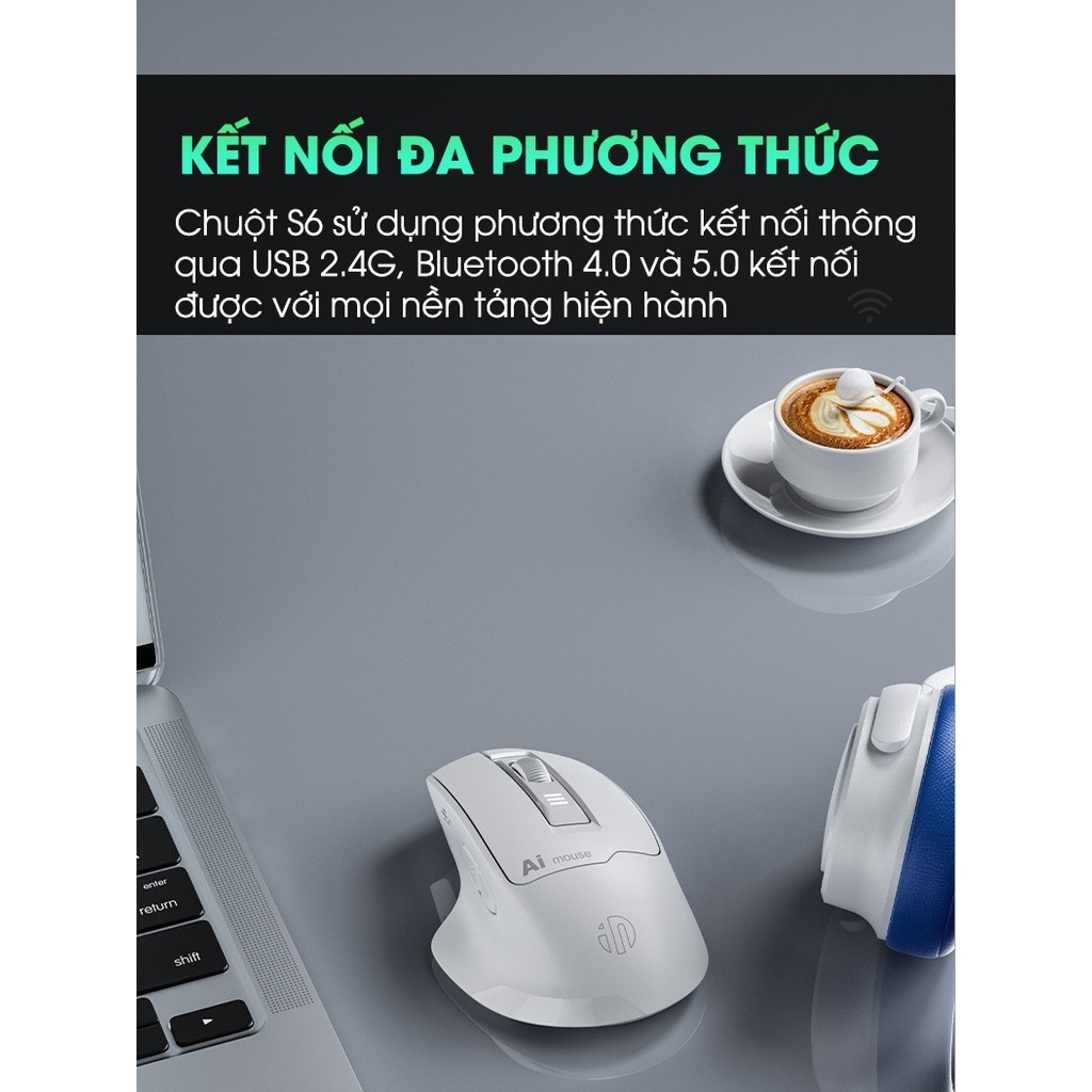 Chuột máy tính không dây bluetooth TEKKIN INPHIC S6 voice ai điều khiển bằng giọng nói dịch văn bản silent chống ồn | BigBuy360 - bigbuy360.vn