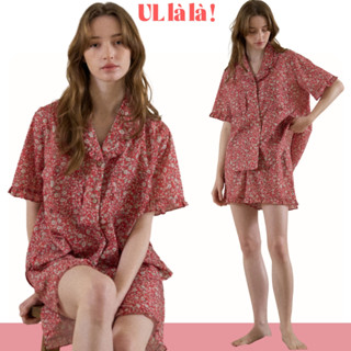 [MALL CHÍNH HÃNG] (B25221WPSSN) BASIC ULLALA PYJAMAS Plan Set bộ đồ ngủ nữ mặc nhà hoa nhí Size M, L