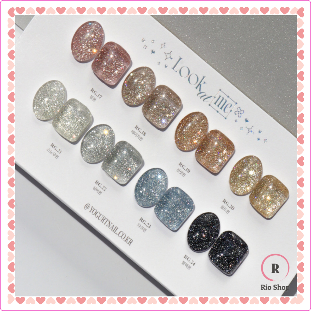 Gel Sữa Chua x Look at Me 8 Màu Sắc Phản Quang Lấp Lánh Móng Tay