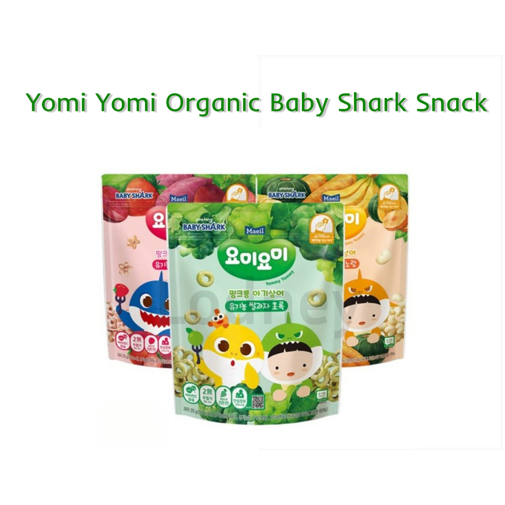 [Yomi Yomi] Snack cá mập hữu cơ cho bé – Món ăn nhẹ đầu tiên an toàn cho bé, Gói giai đoạn 2 / 25g ×