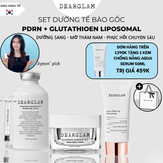 Set dưỡng tế bào gốc PDRN + Glutathione 125.000ppm sáng da ngừa Nám, tàn nhang , phục hồi tái tạo chuyên sâu GLUTATHIONE LIPOSOMAL 12.5 + GLASS GLOW CREAM và kem chống nắng nâng tông (50ml + 50ml+ 50ml)