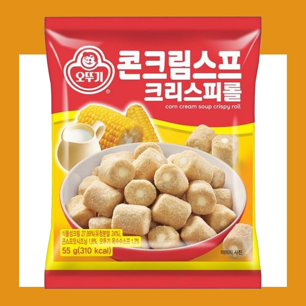 Súp kem ngô Ottogi Cuộn giòn, 55g / Snack hương súp ngô