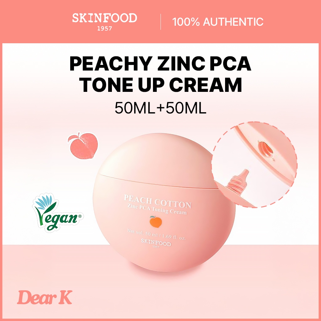 [SKINFOOD] Kem dưỡng tông màu PCA Peach Cotton Zinc 50ml + 50ml
