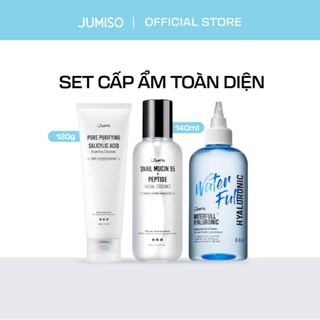 Set Cấp Ẩm Toàn Diện Jumiso - Sữa rửa mặt 120g/ Tinh chất ốc sên 140ml/ Toner 250ml