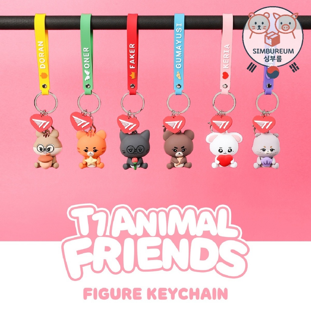 [T1] Móc khóa hình bạn bè động vật Merch T1