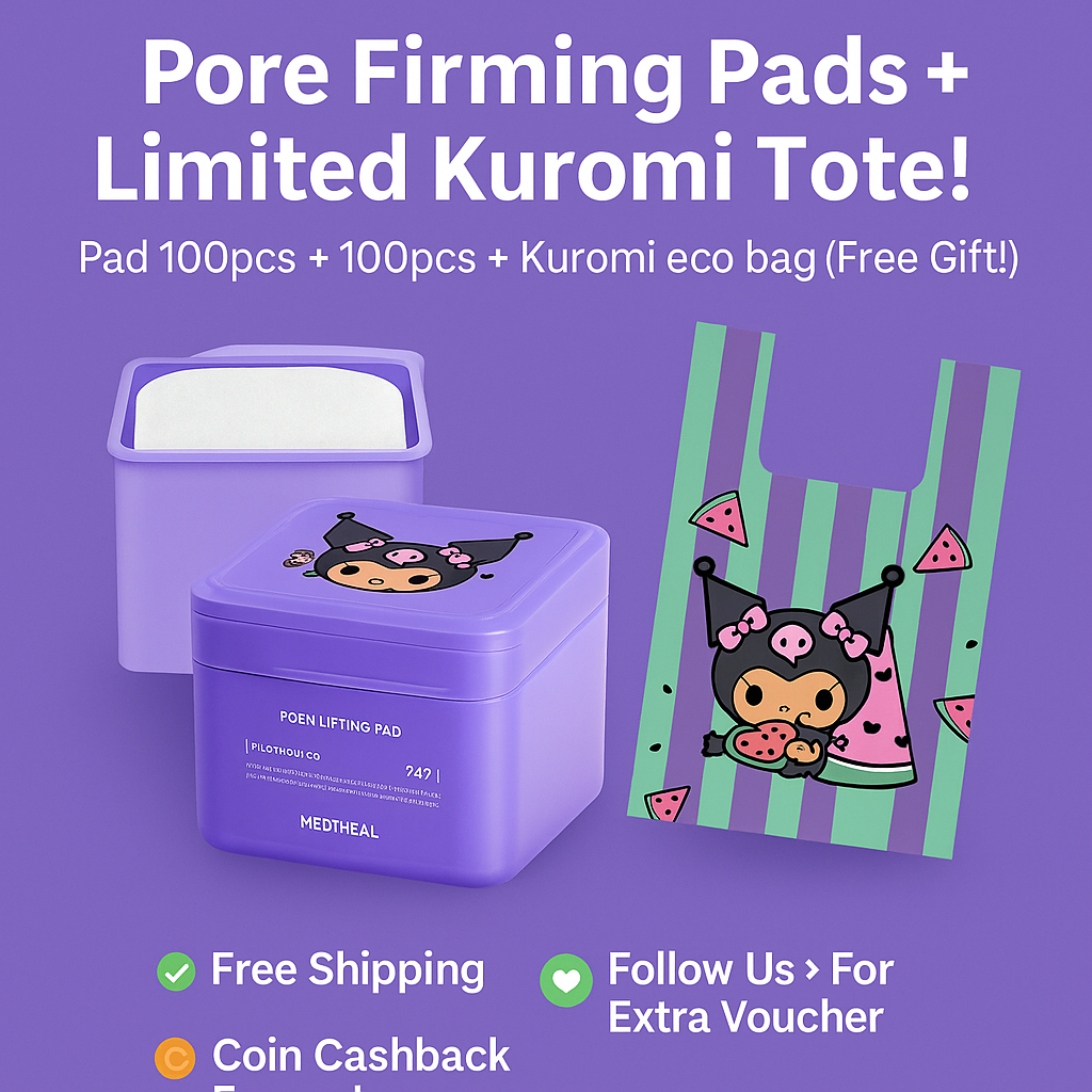 Mediheal PDRN Lift Pad 100 + 100 + Túi Kuromi Olive young sanrio phiên bản