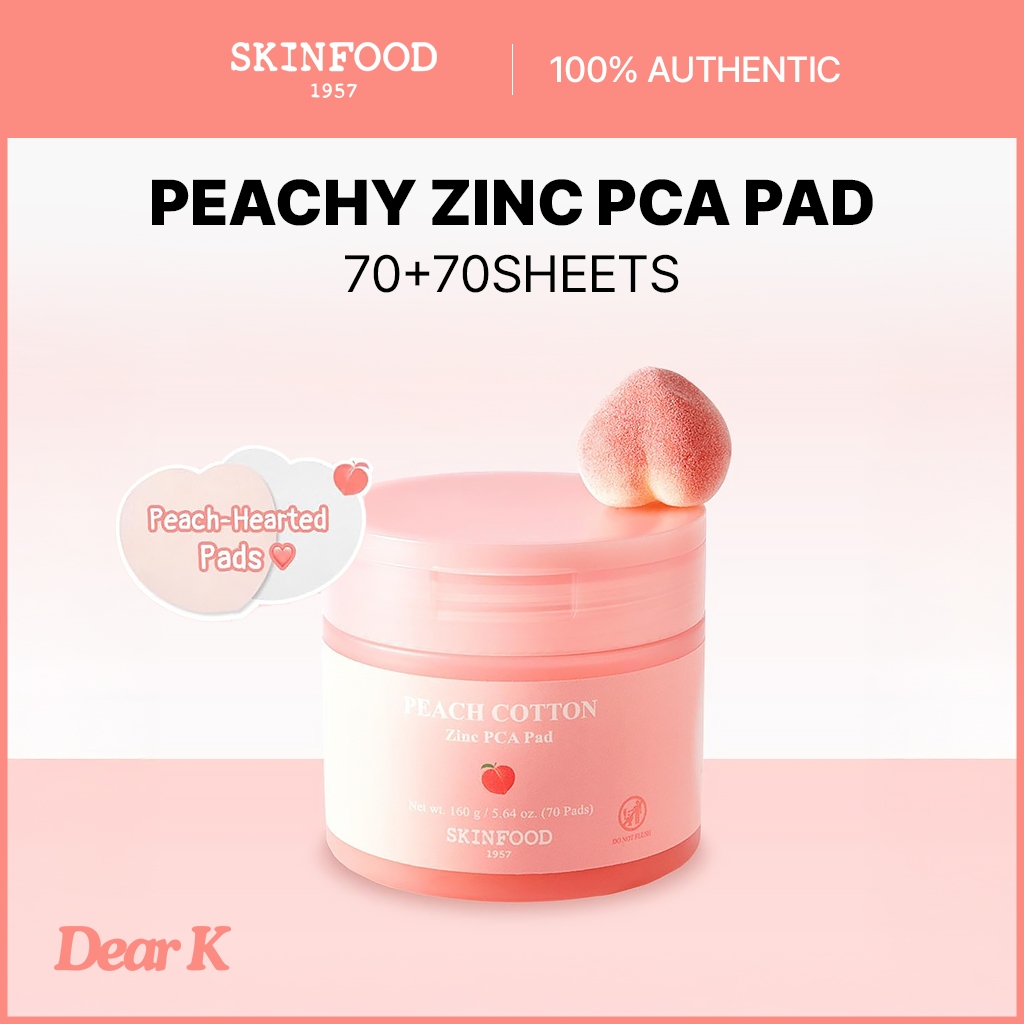 [SKINFOOD] Peach Pore Zinc PCA Pad 70pad + 70pad | Mực | Da