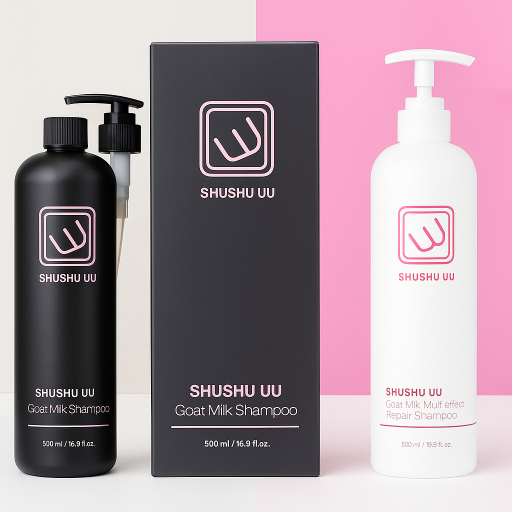Dầu Gội từ sữa dê SHUSHU UU Goat Milk Shampoo, 500ml (black box / white box)