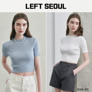 [Trái SEOUL] Hàng dệt kim nửa tay / 2 MÀU / DÀNH CHO NỮ / SEMI-CROP (100% KR CHÍNH HÃNG / GIAO HÀNG NHANH CHÓNG!)