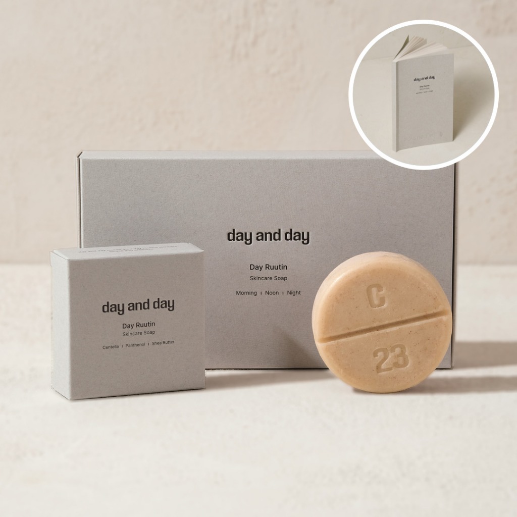 [day and day] Day Ruutin xà phòng chăm sóc da rau má, Bộ 2, dành cho da khô và dễ bị tổn thương
