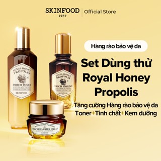 [SKINFOOD Official] Set dưỡng keo ong chúa  da sáng khỏe Toner 160ml + Tinh chất 50ml + Kem dưỡng 63ml / Royal Honey Propolis Trio