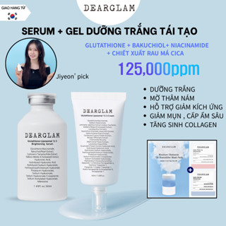 [Dearglam chính hãng] Set serum và Gel Tinh chất rau má Cica làm dịu dưỡng trắng mờ nám , tàn nhang , hỗ trợ giảm mụn tăng sinh collagen  (50ml + 50ml)