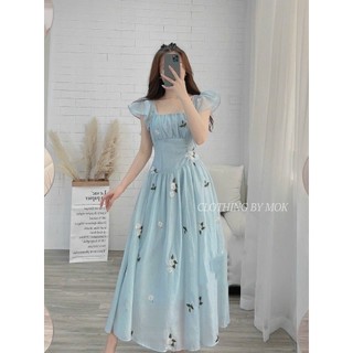Đầm váy dài - Đầm hottrend nữ, đầm hoa nhi cánh tiên dáng xòe ( có mút ) thiết kế tiểu thư thanh lịch, nhẹ nhàng xinh iu