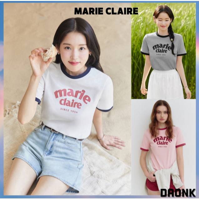 [MARIE CLAIRE] Áo thun ngắn tay Marie Ringer (MAFBTS07MIV) Hàn Quốc 6 màu đích thực 100%