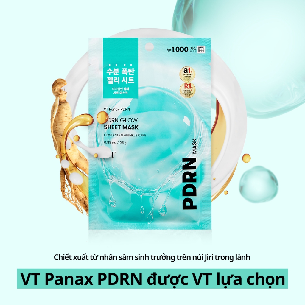 [VT] Mặt nạ PDRN Glow Sheet Mask Vegan PDRN Jelly Mask Hydrating & Brightening <Flagship chính thức>