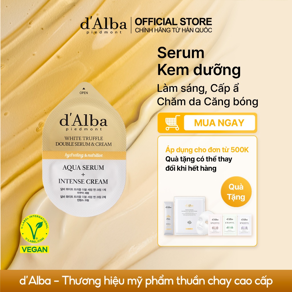 [d'Alba Official]  Hàng tặng Không Bán - Serum & kem dưỡng 2 ngăn 13g