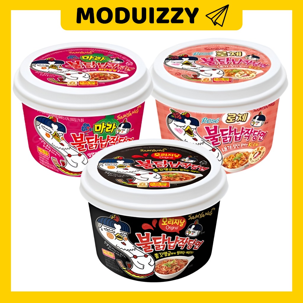   SAMYANG  * Sẵn sàng để hàng * Cốc mì phẳng Buldak 2 vị Hoa hồng Mala   Ramen ăn liền Hàn Quốc 