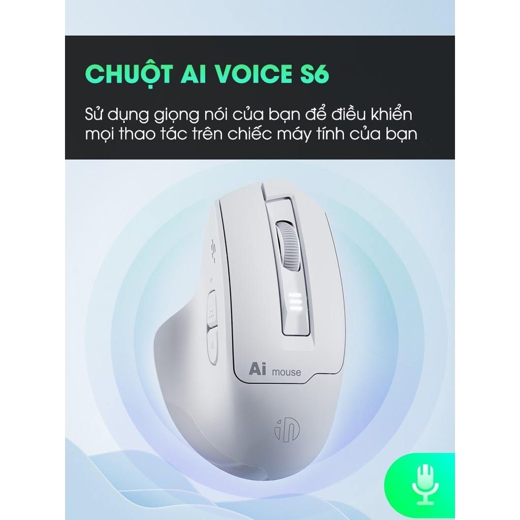 Chuột máy tính không dây bluetooth TEKKIN INPHIC S6 voice ai điều khiển bằng giọng nói dịch văn bản silent chống ồn | BigBuy360 - bigbuy360.vn