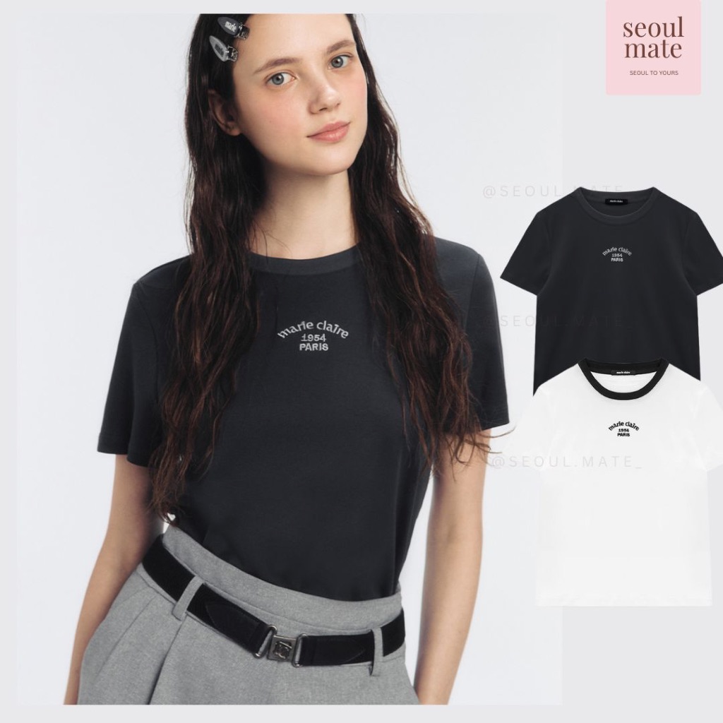 [từ Hàn Quốc] Áo thun thêu MARIE CLAIRE