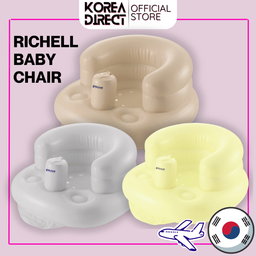 Ghế hơi Richell cho bé tập ngồi kèm bộ miếng dán dự phòng - Korea Direct
