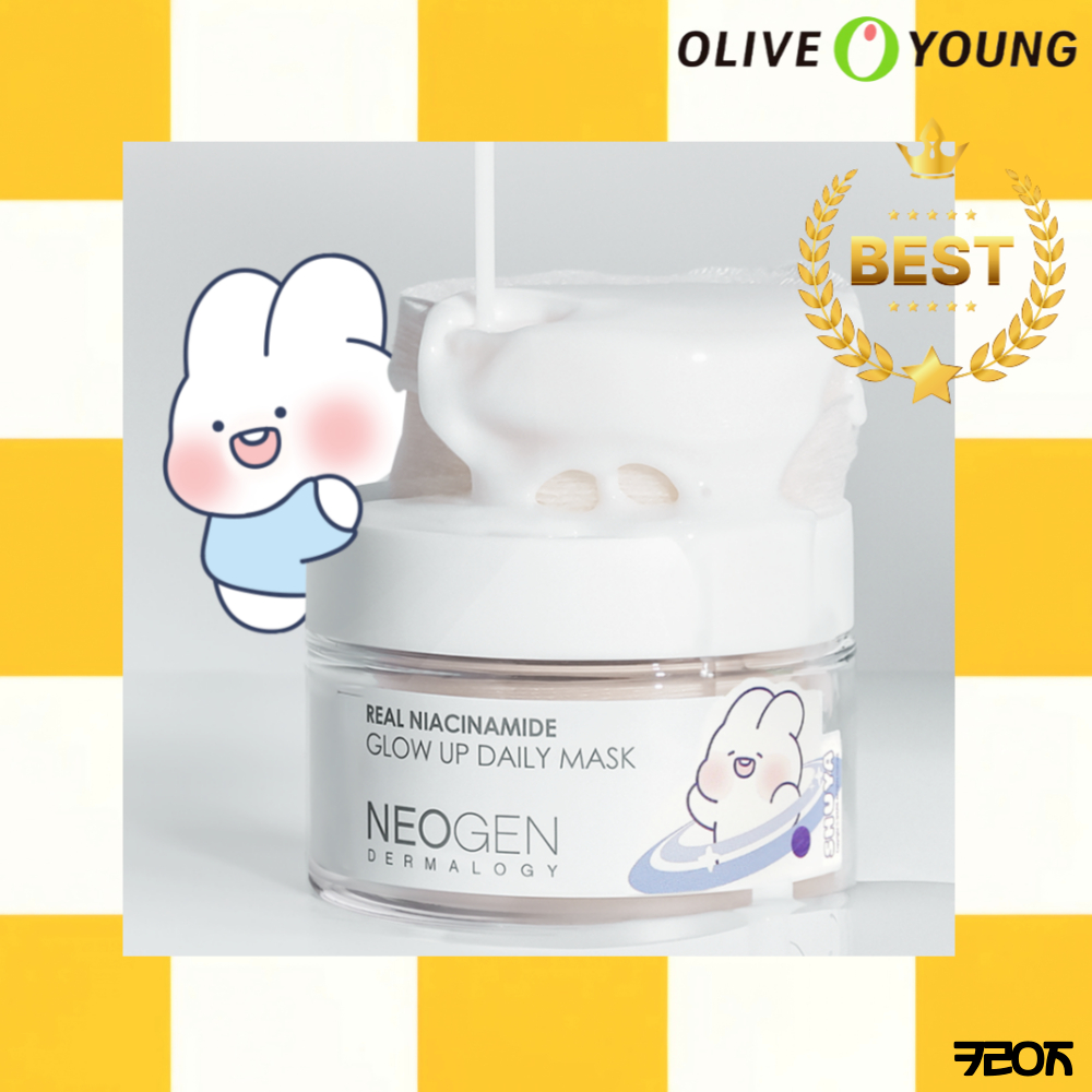 [NEOGEN] OliveYoung Bán chạy nhất Real Niacinamide Glow Up Daily Mask Pad (40 miếng)