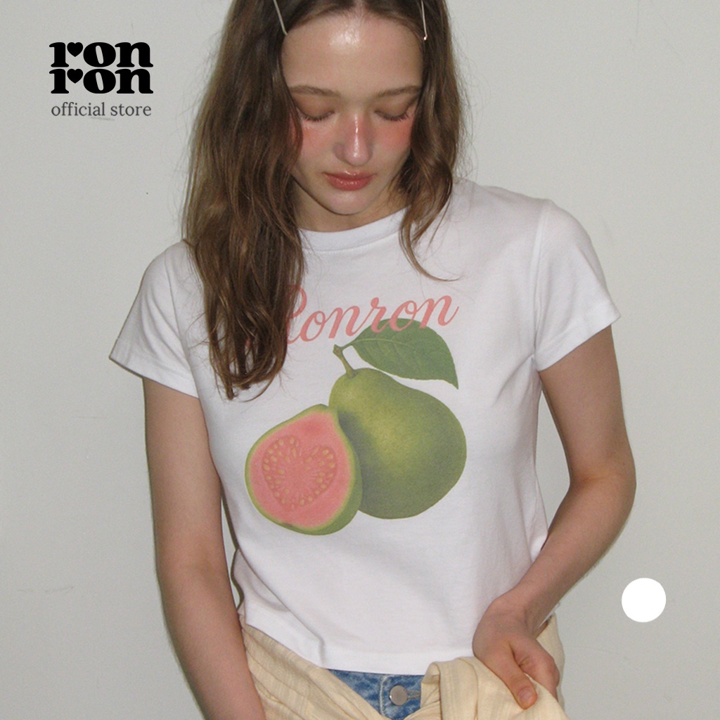 [RONRON] Guava Crop T Shirts / WHITE