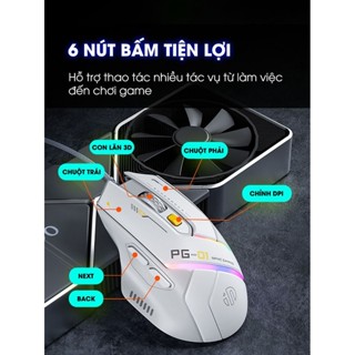 Chuột gaming có dây TEKKIN INPHIC PG1 led RGB 6 nút bấm 1000hz có app chuột chơi game