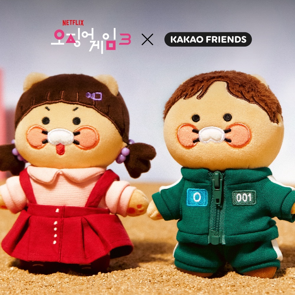 [Kakao Friends X Netflix Squid Game 3] Trò chơi mực Choonsik Young-hee Hàn Quốc 3 Móc khóa búp bê sa