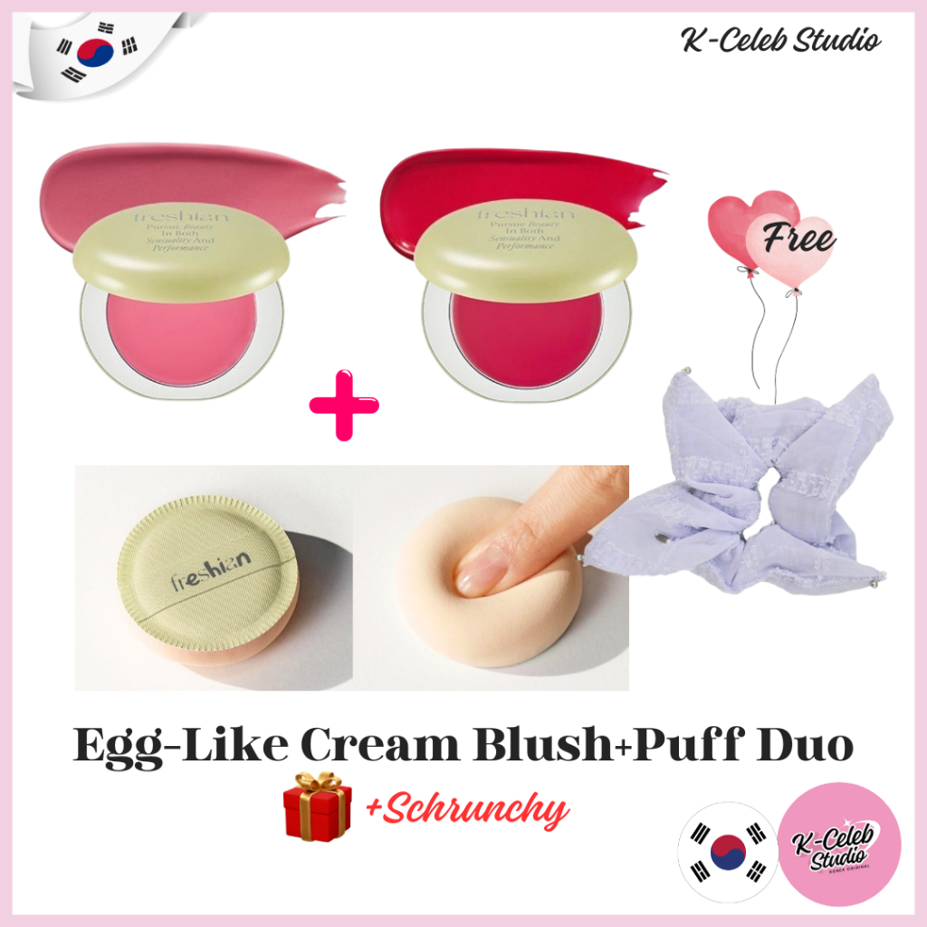 Freshian Egg-Like Cream Blush+Puff Duo Set