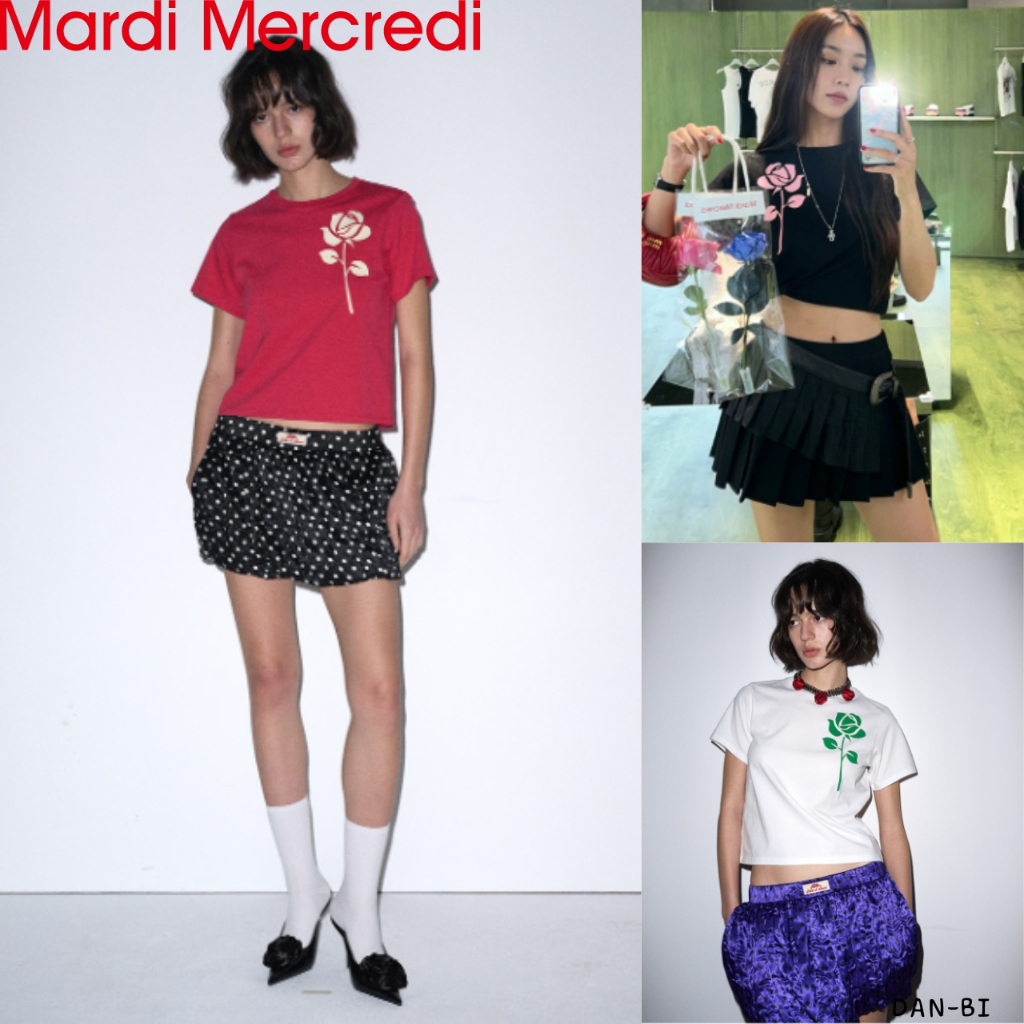 [MARDI MERCREDI] ÁO THUN SLIM UNE ROSE _ 3 màu / 100% sản phẩm KR chính hãng / Vận chuyển nhanh từ K