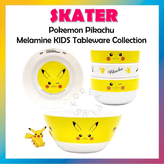 [Skater] Bộ sưu tập bộ đồ ăn Pokemon Pikachu Melamine KIDS MBL3P, MBL4P, MSM4