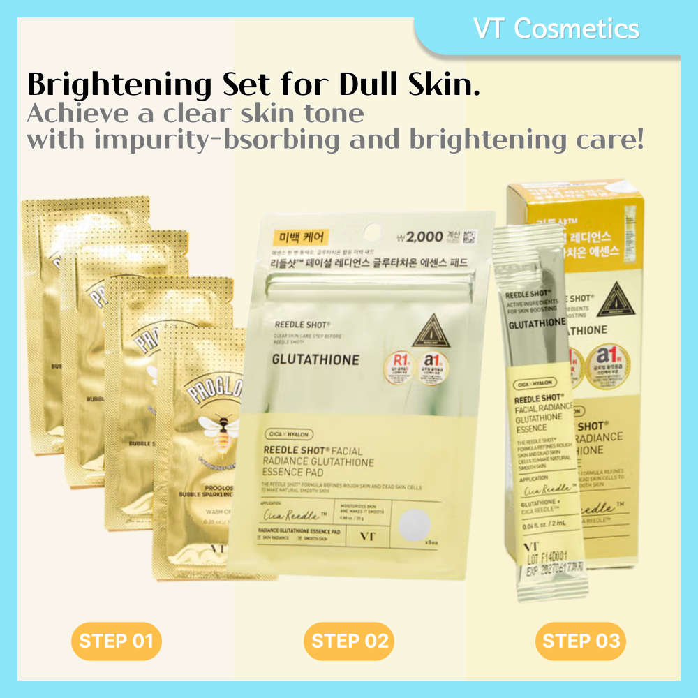 [VT Cosmetics] VT Skincare Progloss Bubble Sparkling Booster / Reedle Shot Glutathione Essence Pads 