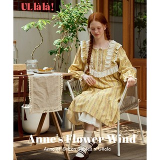 [MALL CHÍNH HÃNG]  (24013WOLXN) ULLALA PAJAMAS Anne's Flower Wind Váy ngủ tiểu thư tay dài FreeSize