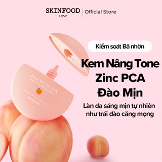   SKINFOOD Official  Kem Nâng tone Zinc PCA Đào mịn 50ml   Nâng tone tức thì   Hiệu quả kéo dài 24 giờ   Kiểm soát dầu & bã nhờn   Dưỡng ẩm & làm dịu   Kết cấu mỏng nhẹ  Peach Toning Cream  