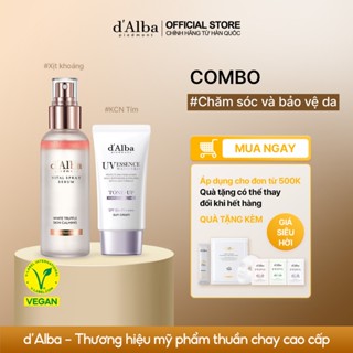 [d'Alba Official] Combo Chăm sóc và bảo vệ da (Serum dạng xịt làm dịu và cấp ẩm 100ml, Kem chống nắng tông màu tím 50ml)