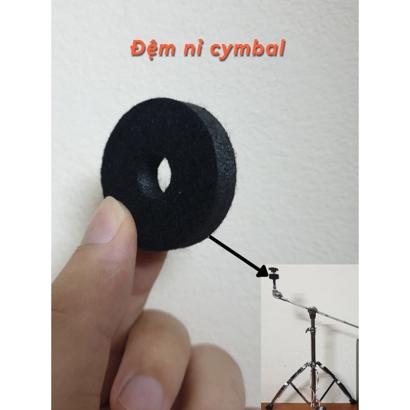 Đệm cymbal | Đệm nỉ thay thế cho chân cymbal | 1 Vòng đệm tròn mềm mại chuyên dụng cho trống cymbal 