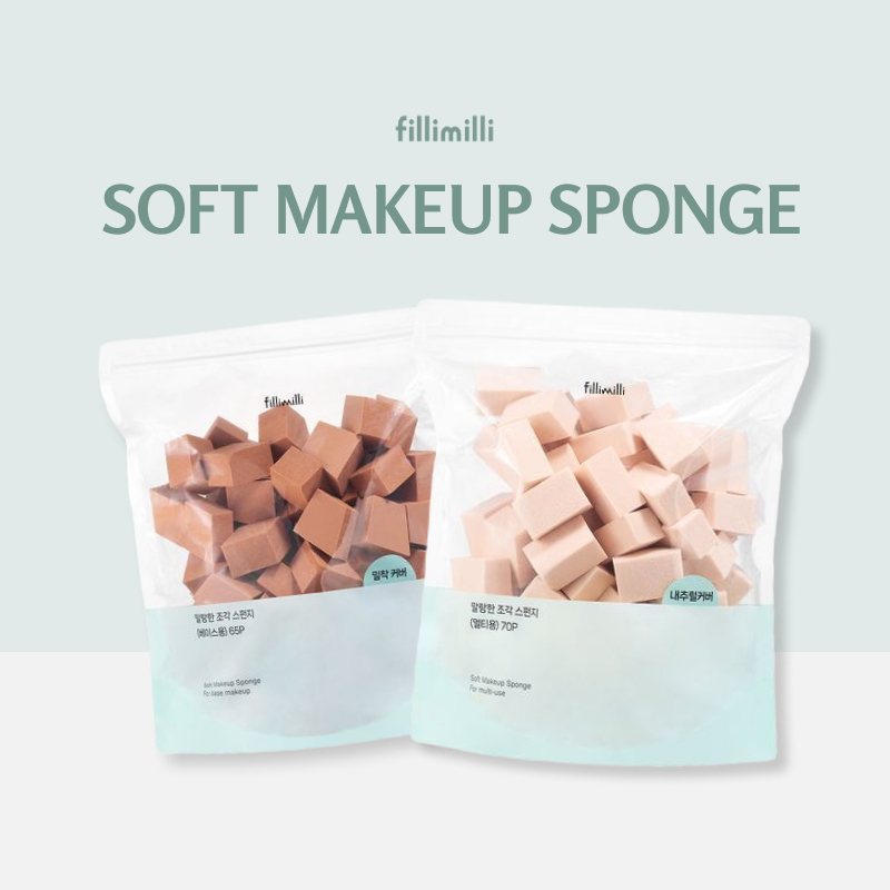 Khối Xốp Trang Điểm Mềm Fillimilli - Đa Năng 70P / Base 65P / Túi Zip Vệ Sinh