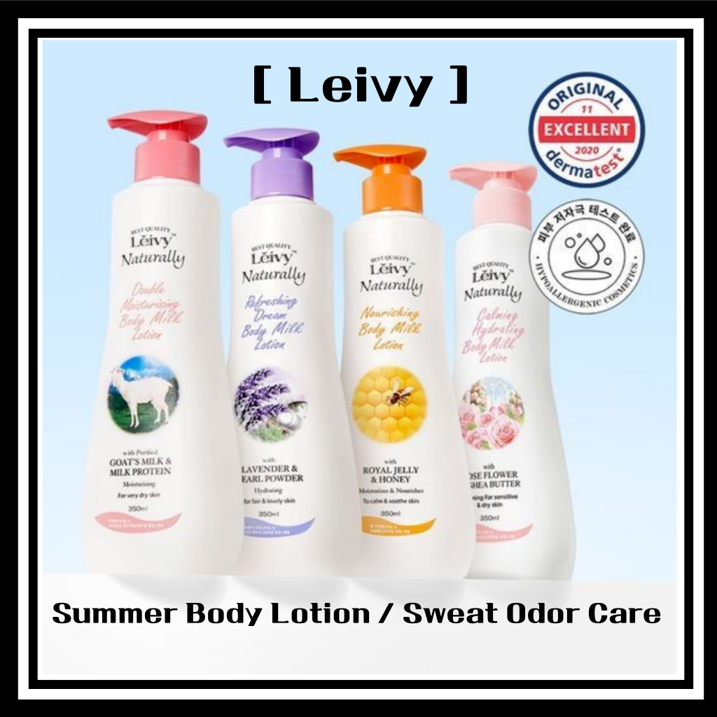 [Leivy] Sữa dưỡng thể nước hoa 350ml / 45ml – Chọn 1 trong 4 mùi hương (Sữa dê / Hoa oải hương / Thạ