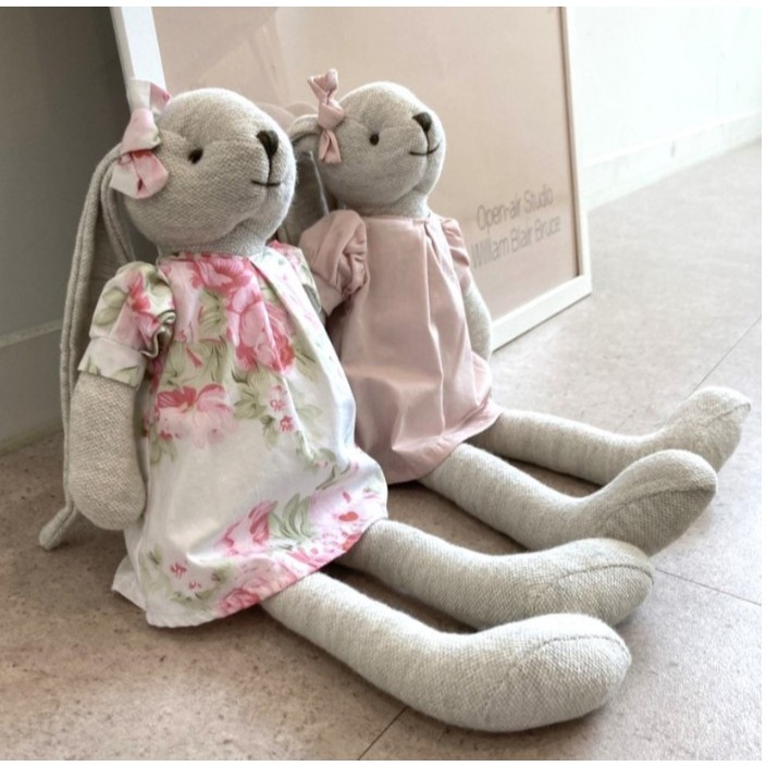 [BỘ SƯU TẬP AN TOÀN] THỎ- HÀN QUỐC Linen Premium Linen Heirloom Đồ chơi thú nhồi bông đính kèm Búp b