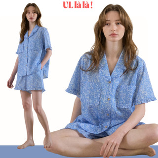   MALL CHÍNH HÃNG  B25225WPSSN  BASIC ULLALA PAJAMAS Bluetree Set bộ ngủ mặc nhà nữ hoa nhí tay ngắn 