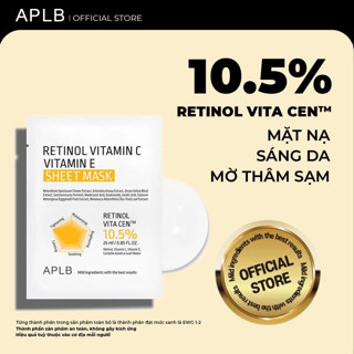 Mặt Nạ Dưỡng Da Trắng Sáng APLB Retinol Vitamin C Sheet Mask 25ml, Mặt Nạ Giấy Phục Hồi Da, Aging Mask