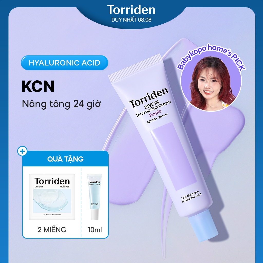 [Torriden Exclusive] Kem chống nắng tông màu tím lặn (Bao gồm: 2 miếng đệm lặn, Serum lặn 10ml)