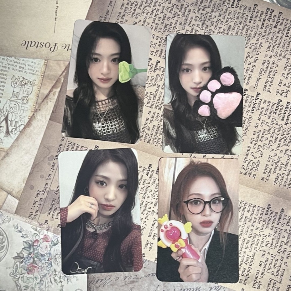 Bộ Photocard BABYMONSTER Ahyeon 4 chiếc | YG Girl Nhóm Babymonster Carter Thẻ Mèo Mặt Selfie Ahyeon 