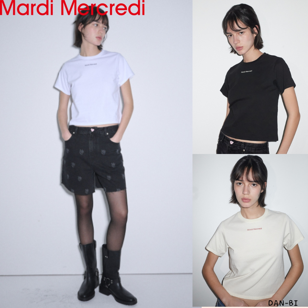 [MARDI MERCREDI] LOGO ÁO THUN SLIM ESSENTIAL _ 3 màu / 100% sản phẩm KR chính hãng / Vận chuyển nhan