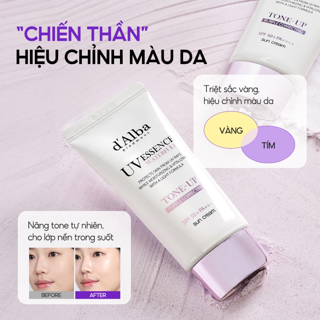 [d'Alba Official] Kem chống nắng nâng tone Tím d'Alba White Truffle Tone Up Sunscreen (Purple) 50ml | BigBuy360 - bigbuy360.vn