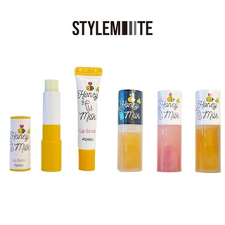 [A'PIEU COLLECTION] Bộ Sưu Tập Môi Mật Ong & Sữa Honey & Milk - Lip Balm / Lip Scrub / Lip Oil