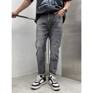 Quần Jean Nam slimfit DN mài, quần bò dài vải co giãn trơn wash nhẹ màu Xám Hàn Quốc 8069 - GATE6 - 4949