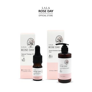 Dung dịch vệ sinh phụ nữ LALA ROSE DAY Aroma Feminine Cleanser Rose 200ml + Nước hoa dầu 5ml SET