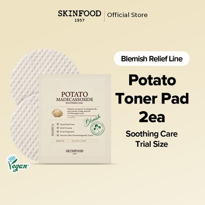 [Skinfood Official] [mánh lới quảng cáo] 2 miếng bông khoai tây / làm dịu và sáng da / Potato Madecassoside Soothing Pad 2ea